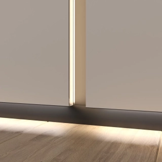 Теневая рейка LACONISTIQ Light Св. золото анодированное (45,7*15,45*3000мм.) под подсветку, вставка FLEX в комплекте