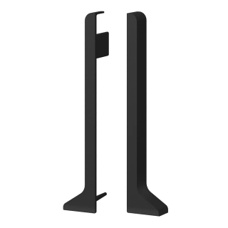 Комплект заглушек (левая+правая) алюминиевая черная матовая RAL9005 LACONISTIQ для плинтуса 62 мм