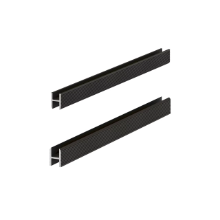 Теневая рейка LACONISTIQ DUAL, под панели и керамог. Черный МУАР RAL9005 (8,6х12х3000мм. заор 6мм) вставка FLEX в комплекте