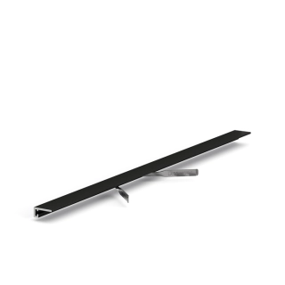 Микроплинтус LACONISTIQ Micro 11 mini Чёрный МУАР RAL9005 (11х5х2000мм) 5 зажимов в комплекте