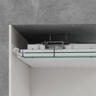 Теневой профиль потолочный GIPS под подсветку, Белый матовый RAL9016 размер (43.8*44.1*3000мм) отступ 19мм