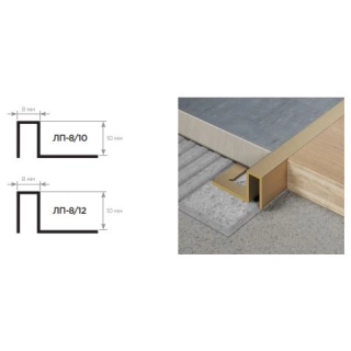 Профиль латунный ЛП-10/10 (10*10мм) полированный 2,7м