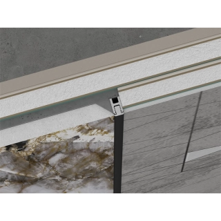 Защелка для теневой рейки Light MINI под обои, Чёрная анодированная (7*3000мм)