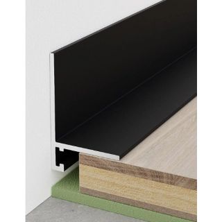 Микроплинтус 16-20мм 2,4м анод. черный матовый