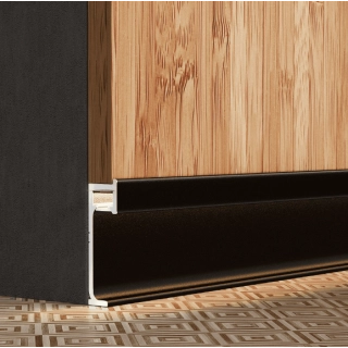 Плинтус алюм под светодиодную ленту JD 22-60мм led 2,5м анод черный матовый в компл рассеив 1шт.