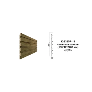 Kr232SP-14/2,7 cтеновая панель тонкая рейка цв. Дуб (160*12*2700 мм)/12