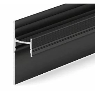 Теневой плинтус LACONISTIQ LIGHT DOORS , под подсветку , Чёрный анодированный (36х15,5х3000мм) зазор 15мм