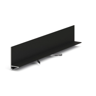 Микроплинтус LACONISTIQ L Max черный муар (35,6х16,2х4,9х2450мм) 7 зажимов в комплекте