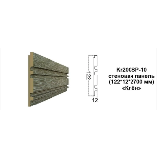 Kr200SP-10/2,7 cтеновая панель цв. Клен (122*12*2700 мм)/12 к ней Kr168M-10 и Kr164M-10